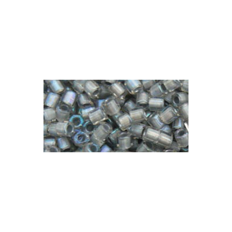 TOHO Hexcut 8/0 (#261) Inside-Color Rainbow Crystal/Gray Lined