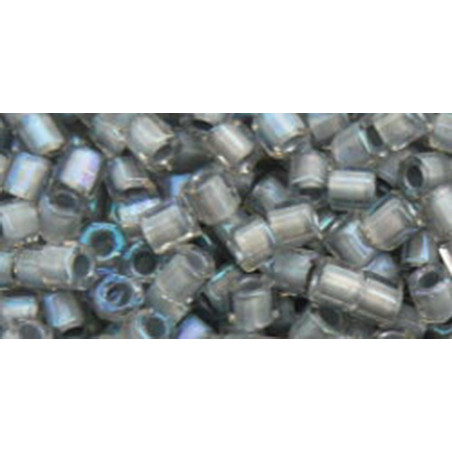 TOHO Hexcut 8/0 (#261) Inside-Color Rainbow Crystal/Gray Lined