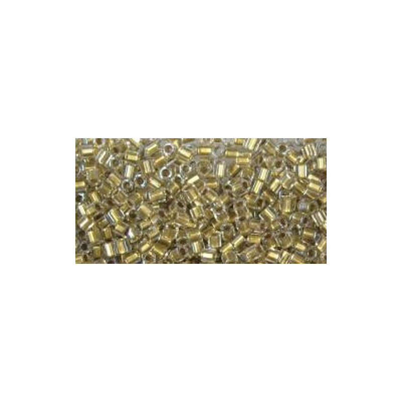 TOHO Hexcut 8/0 (#262) Inside-Color Crystal/Gold Lined