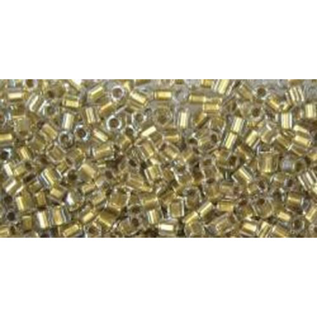 TOHO Hexcut 8/0 (#262) Inside-Color Crystal/Gold Lined