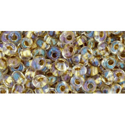 TOHO Magatama 3mm (#262) Inside-Color Crystal/Gold Lined