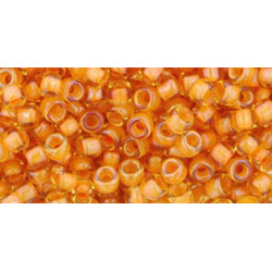 TOHO Rocailles 8/0 (#950) Inside-Color Jonquil/Burnt Orange Lined